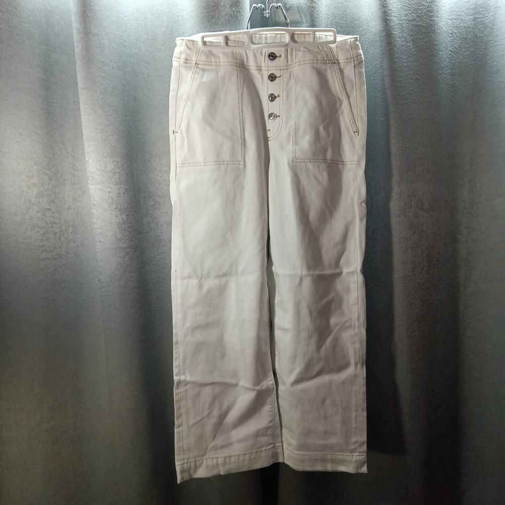 Off-White Wide Leg Crop Jeans